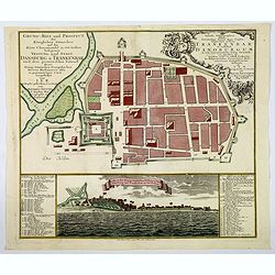 Grund-Riss und Prospect. . . Stadt Dansburg und Trankenbar. . .