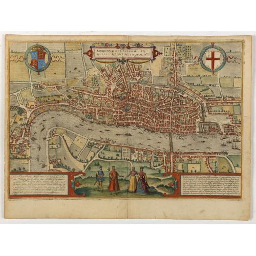 Old map image download for Londinum Feracissimi Angliae Regni Metropolis.