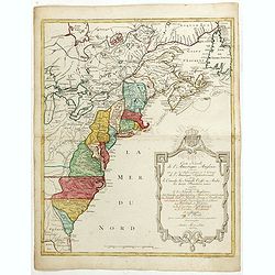Carte nouvelle de l'Amérique angloise contenant tout ce que les Anglois possèdent. . . avec la Floride / gravée. . . par Maththias Albert Lotter. . .