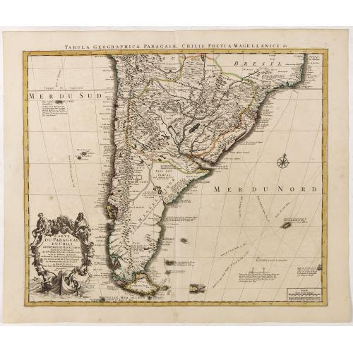 Old map image download for Carte du Paraguay, du Chili, du Detroit de Magellan &c.