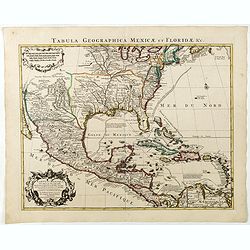 Carte du Mexique et de la Floride, des terres angloises et des isles Antilles, du cours et des environs de la rivière Mississipi. . .