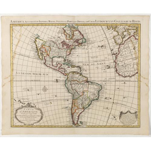 Old map image download for Carte d'Amerique dressée par l'usage du Roy..