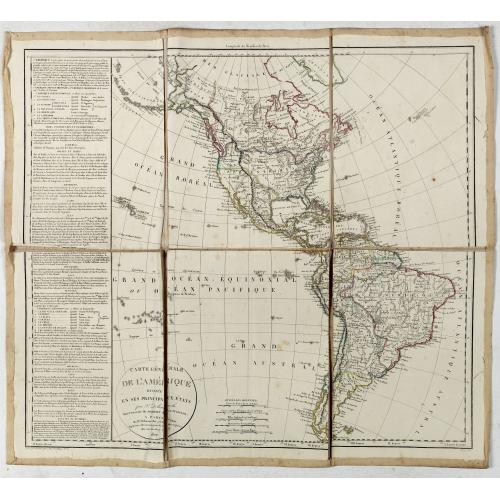 Old map image download for Carte générale de l' Amérique divisée en ses principaux états . . .