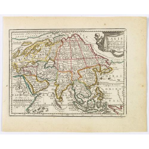 Old map image download for L' Asie Dressée Selon les Observations de Mrs. De l' Academie Royale des Sciences.