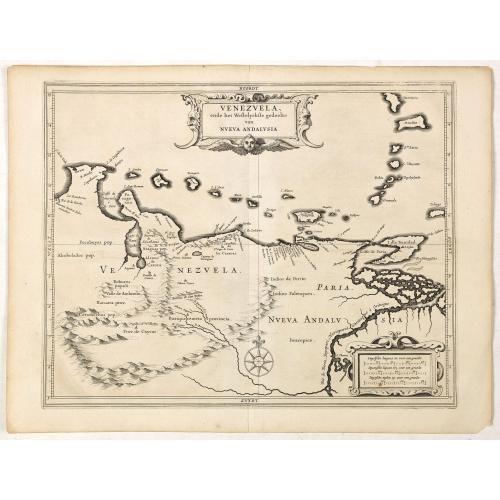 Old map image download for Venezuela, atque Occidentalis Pars Novæ Andalusiae.