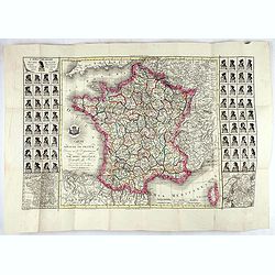 Carte du royaume de France divisé en 87 départemens / dressée par Brion de la Tour..., où sont tracées les nouvelles limites fixées par le traité de paix du 30 mai 1814. . .