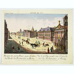 Vue de la Rue grande vers l'Eglise du Sud des Presbiteriennes a Boston. [Vue de Boston].