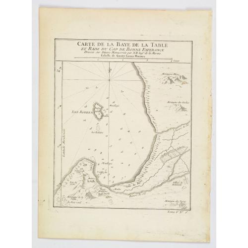 Old map image download for Carte de la Baye de la Table, et Rade du Cap de Bonne Esperance.