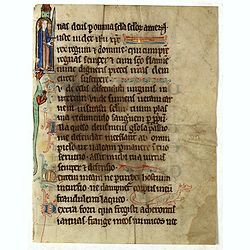 Illuminated leaf from a lithurgical Psalter.