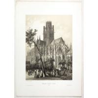 ÉGLISE SAINT OUEN, A ROUEN. Dessiné d'après nature par Chapuy. Lith. par Deroy.