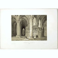 INTERIEUR DE LA CATHEDRALE A CHARTRES. Dessiné d'après nature par Chapuy. Lith. Par Bachelier.