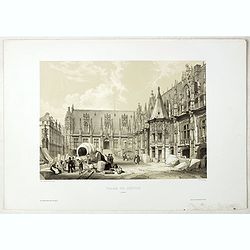 PALAIS DE JUSTICE A ROUEN. Dessiné d'après nature par Chapuy. Lith. par Rouargue.