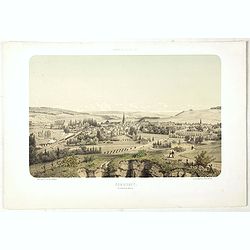 COMMERCY, Vue prise de la Garenne - Chemins de fer de l'Est. Dessiné d'après nat. et Lith. par A.Maugendre.