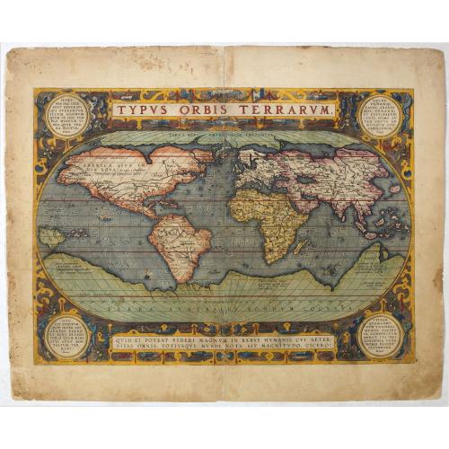 Old map image download for Set of world & four continents in stunning original colors.