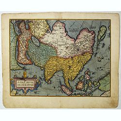 Set of world & four continents in stunning original colors.