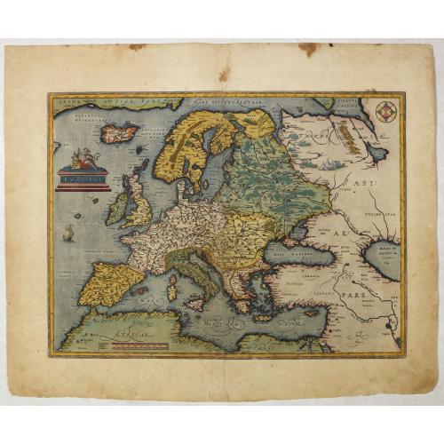 Old map image download for Set of world & four continents in stunning original colors.