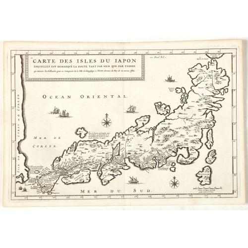 Old map image download for Carte des Isles du Japon Sequels est remarque la Route..