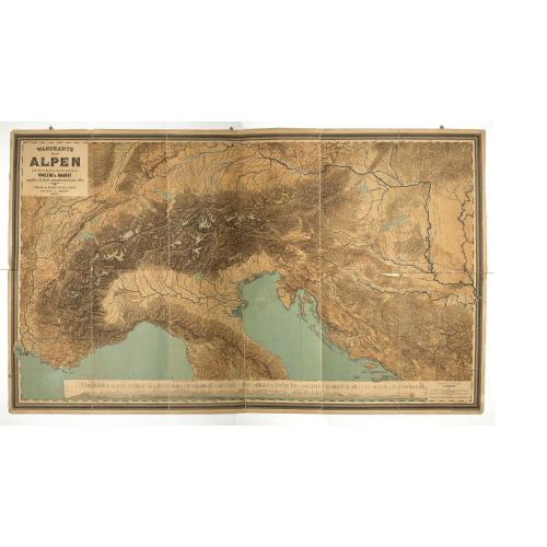 Old map image download for Wandkarte der Alpen nach dem Entwurfe & unter der Leitung des Vinzenz von Haardt ausgeführt in Ed. Holzel's geographischem Institut in Wien...
