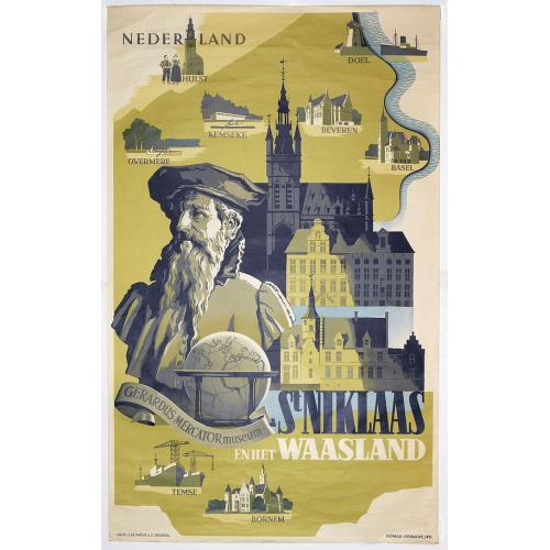 Old map image download for Sint Niklaas en het Waasland Gerardus Mercator Museum.