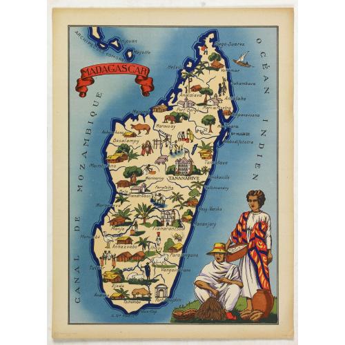 Old map image download for Madagascar.