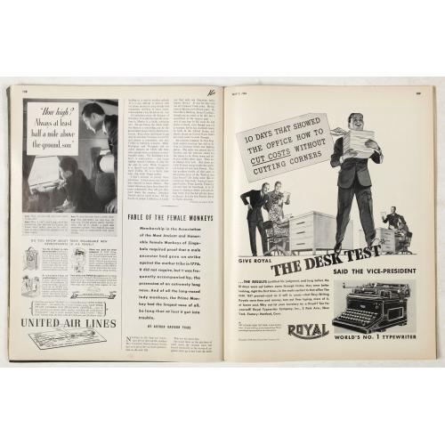 Rare, antique map of  [Magazine including pictorial world map, Carriers of the New Black Plague by William Cotton.]