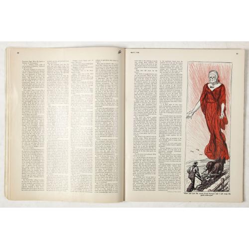 Rare, antique map of  [Magazine including pictorial world map, Carriers of the New Black Plague by William Cotton.]
