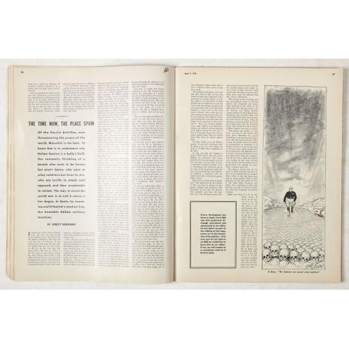 Rare, antique map of  [Magazine including pictorial world map, Carriers of the New Black Plague by William Cotton.]