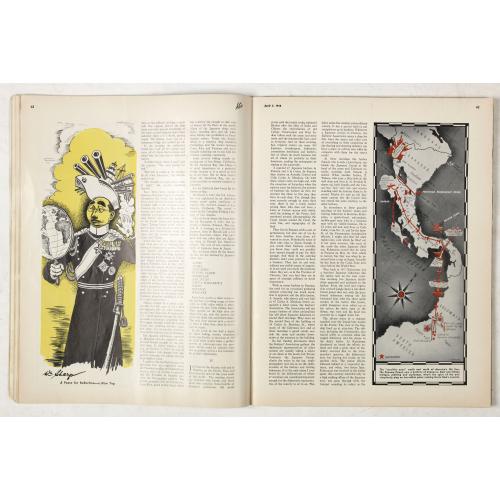 Rare, antique map of  [Magazine including pictorial world map, Carriers of the New Black Plague by William Cotton.]