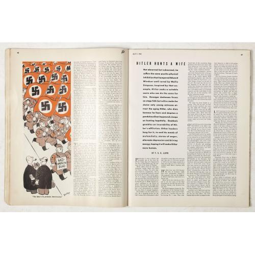 Rare, antique map of  [Magazine including pictorial world map, Carriers of the New Black Plague by William Cotton.]