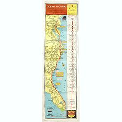 New York - Miami Ocean Highway. Pines to Palms. - Ocean Highway Official Highway Route Approved and Sponsored by the Ocean Highway Association.