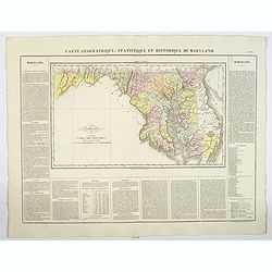 Carte Geographique, Statistique ey Historique du Maryland.