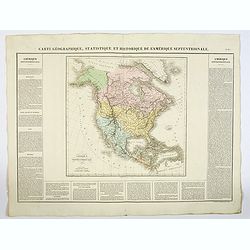 Carte Géographique, Statistique et Historique L'Amerique Septentrionale.