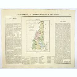Carte Geographique, Statistique et Historique du New Hampshire.