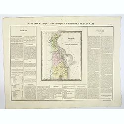 Carte Geographique, Statistique et Historique du Delaware.