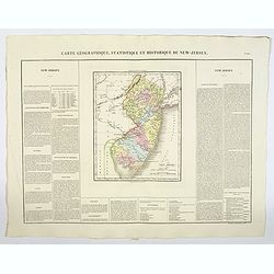 Carte Géographique, Statistique et Historique du New-Jersey.
