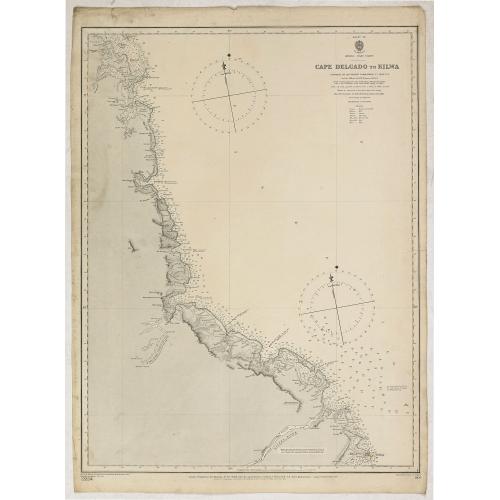 Old map image download for Sheet VIII Africa east coast Cape Delgado to Kilwa surveyed by Lieutenant Commanding FJ Gray RN HMS Nassau 1874-5...