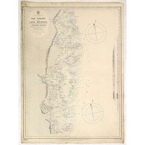 Old map image download for Sheet VII Africa east coast Ras Pekawi to Cape Delgado including the north part of the Kerimba islands Surveyed by Lieutenant Commanding, F. J. Gray, R. N., ... 1875...