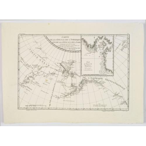 Carte de la côte N[ord] O[uest]. de l'Amérique et de la côte N. E. de l'Asie reconnues en 1778 et 1779. . .