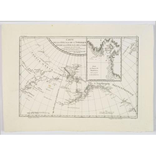 Old map image download for Carte de la côte N[ord] O[uest]. de l'Amérique et de la côte N. E. de l'Asie reconnues en 1778 et 1779. . .
