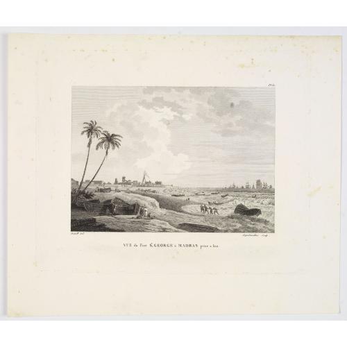Old map image download for Vue du Fort St. George a Madras prise a l'est.