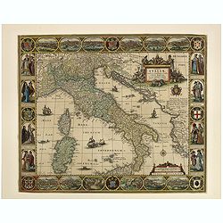 Tabula Italiae, Corsicae, Sardiniae et adjacentium Regnorum. A°1652.