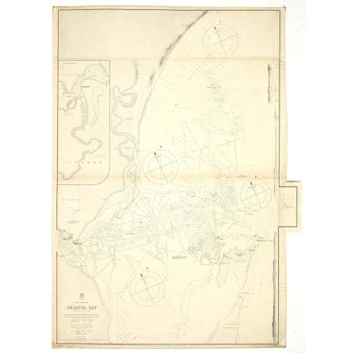 Old map image download for Africa east coast Delagoa Bay (Lorenzo Marques) surveyed by Captain WFW Owen and the officers of HMS Leven and Barracouta 1822-5. . .