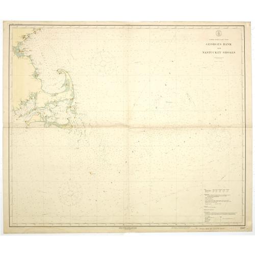 Old map image download for Georges Bank and Nantucket shoals.