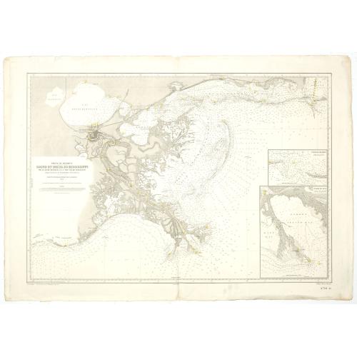 Old map image download for Sound et delta du Mississippi / de la baie de Mobile à la Nouvelle Orléans d'après les Cartes de l'United Coast Survey...