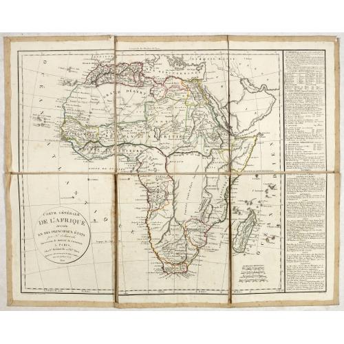 Old map image download for Carte générale de L'Afrique divisée en ses principaux états par Fx Delamarche. . .