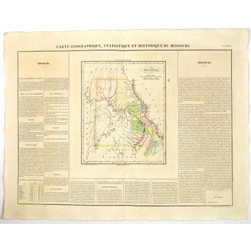 Old map image download for Carte Geographique, Statistique et Historique du Territoire Missouri.