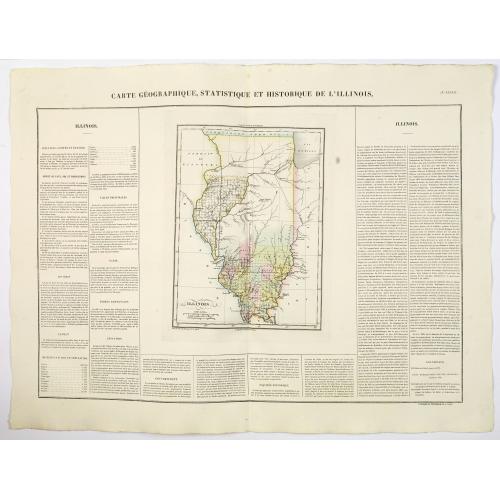 Old map image download for Carte Geographique, Statistique et Historique de Illinois.