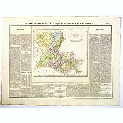 Carte Geographique, Statistique et Historique de Louisiane.