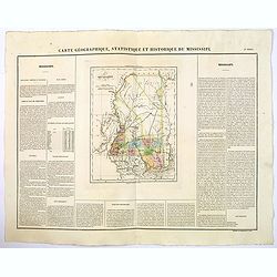 Carte Geographique, Statistique et Historique de Mississipi.
