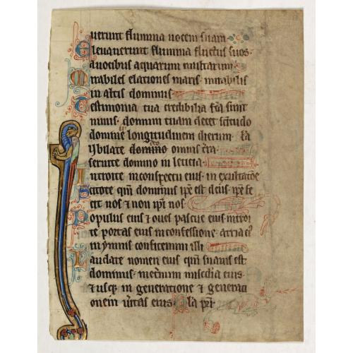 Illuminated leaf from a lithurgical Psalter.